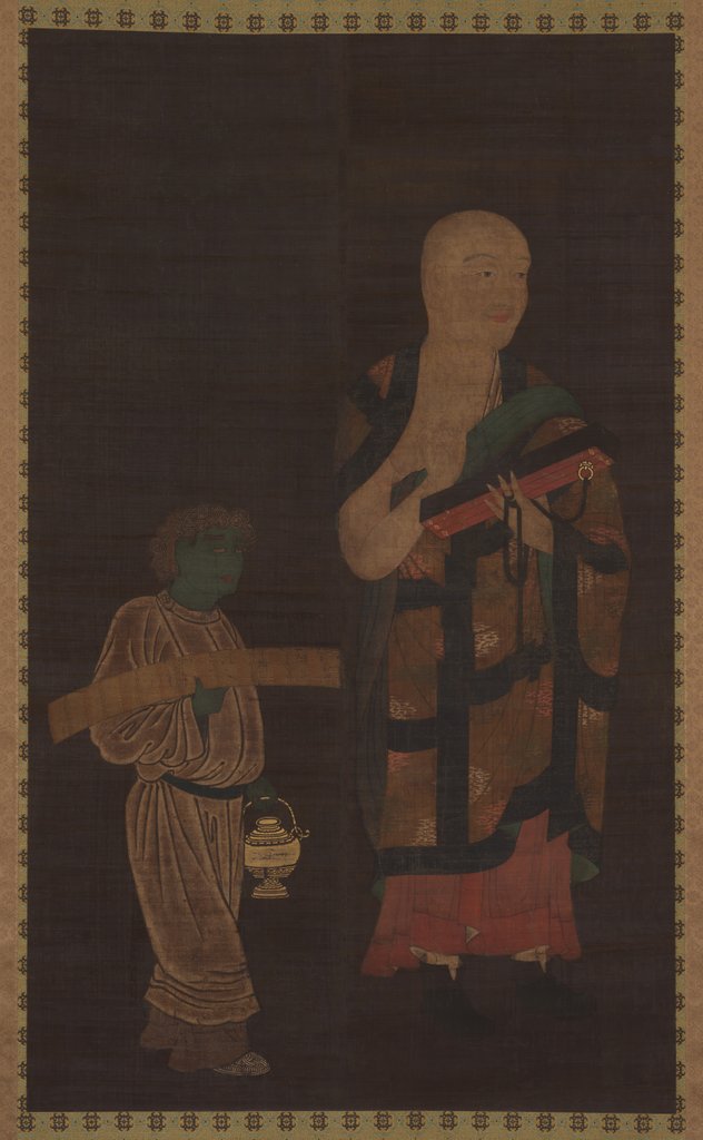 Detail of Portrait of Xuanzang with Attendant, 14th century by Unknown
