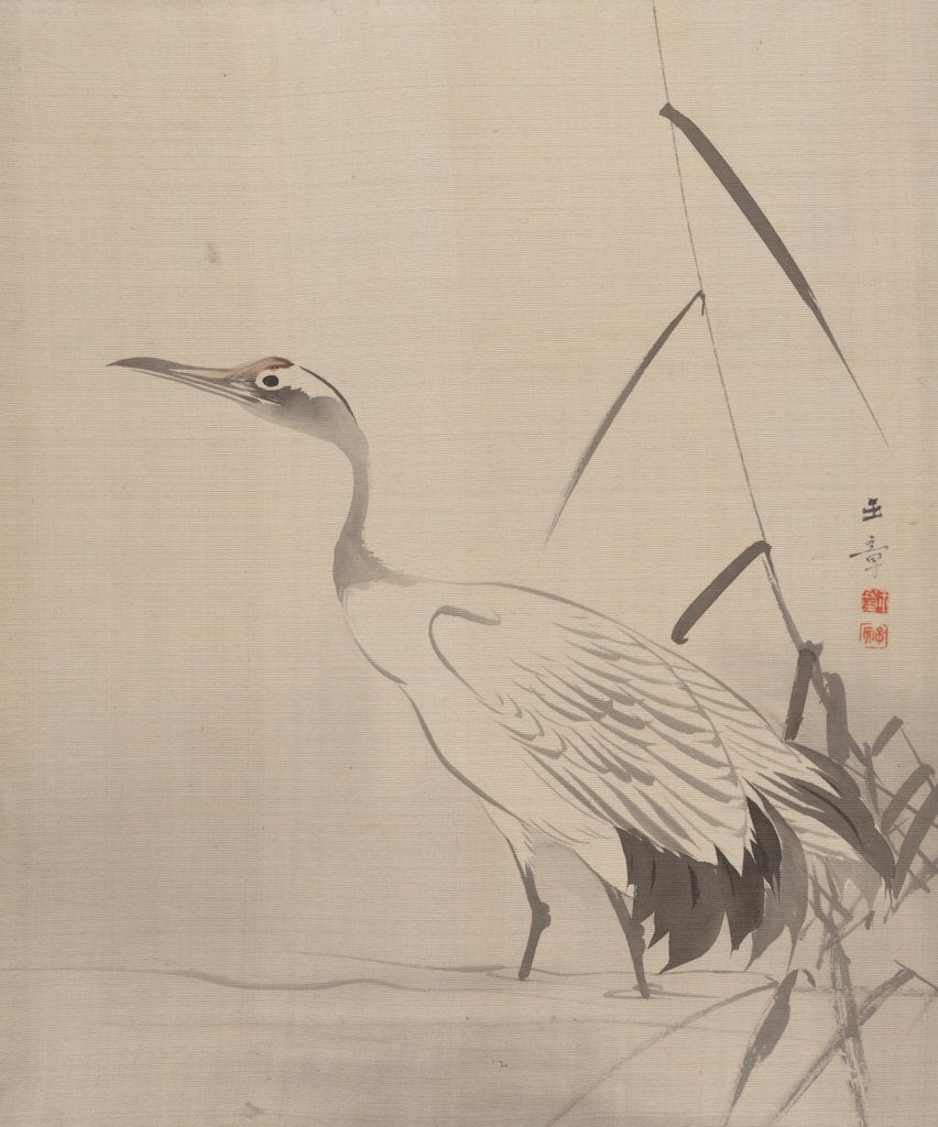 Detail of Crane Among Reeds, 1887-92 by Gyokusho Kawabata