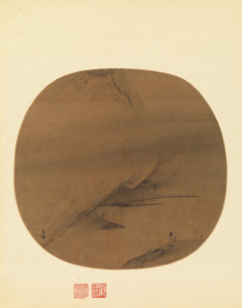 Detail of Poet strolling by a marshy bank, early 13th century by Liang Kai