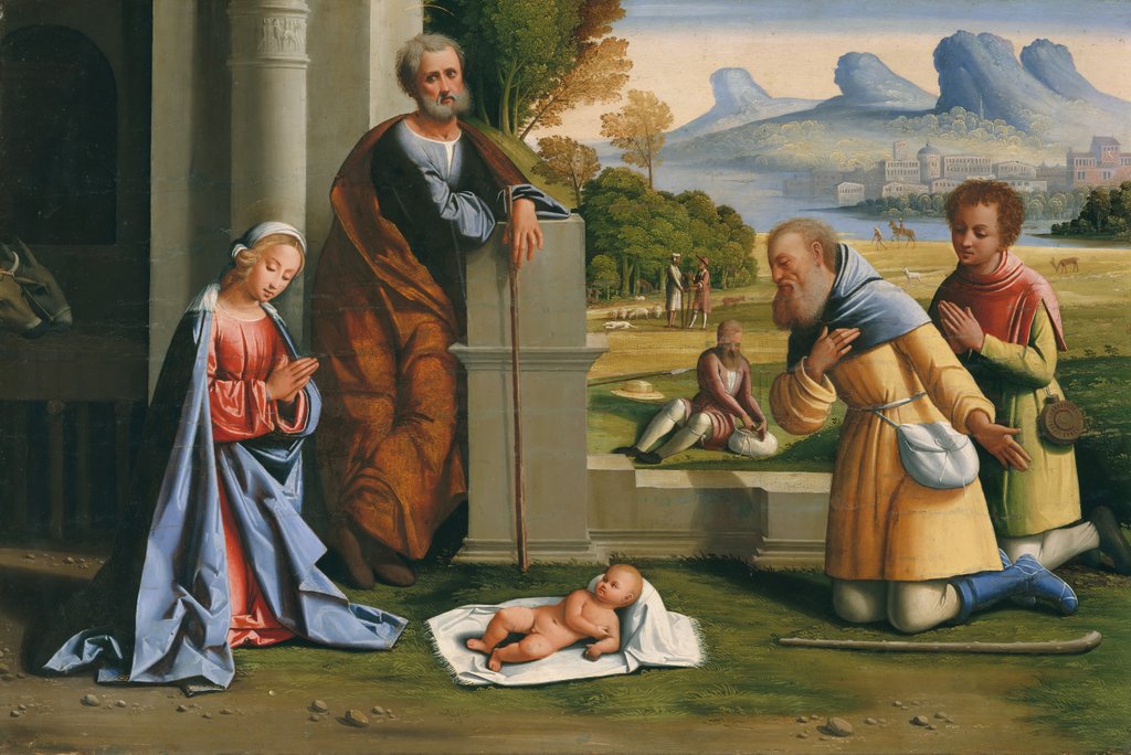 Detail of The Adoration of the Shepherds by L'Ortolano