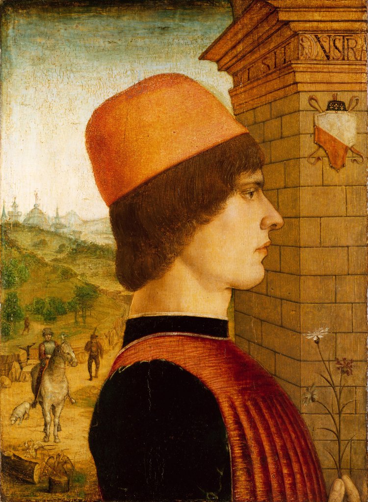 Detail of Portrait of a Man, possibly Matteo di Sebastiano di Bernardino Gozzadini, 1494 by Maestro delle Storie del Pane
