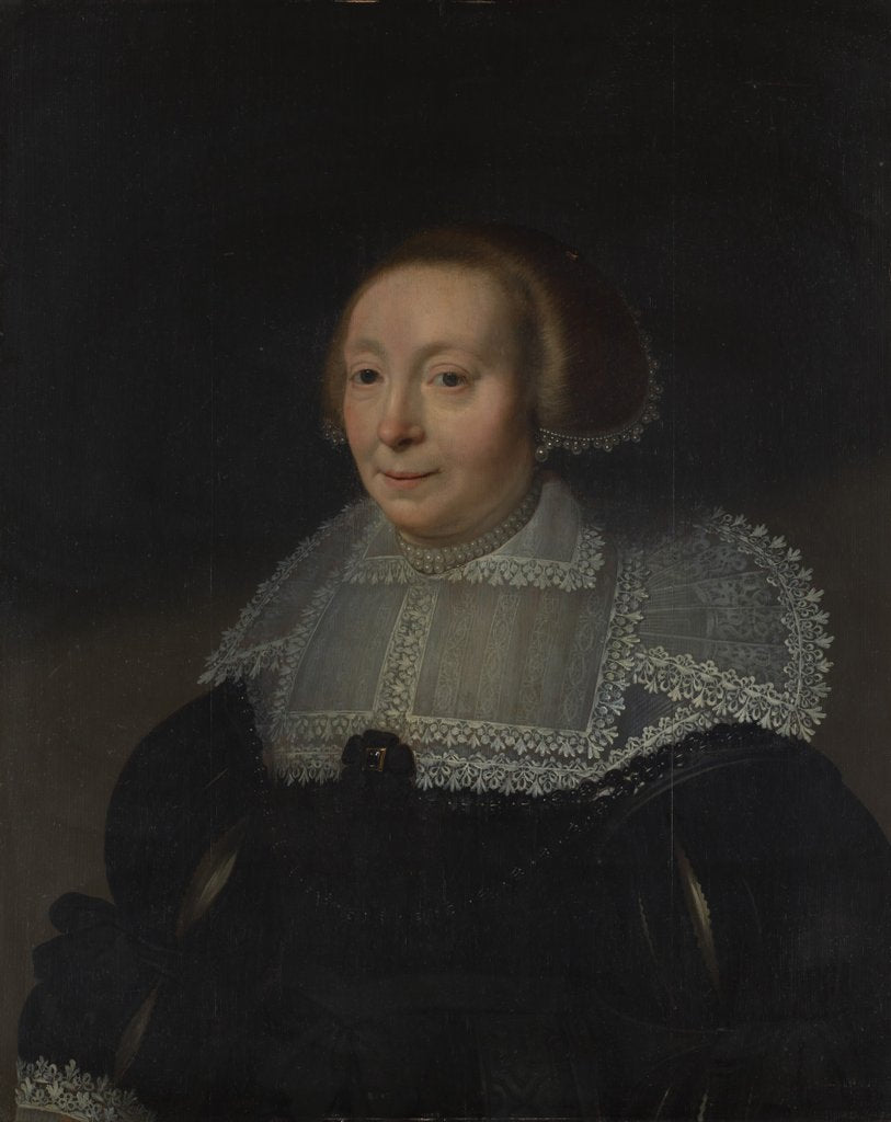 Detail of Portrait of a Woman with a Lace Collar, ca. 1632-35 by Michiel van Mierevelt