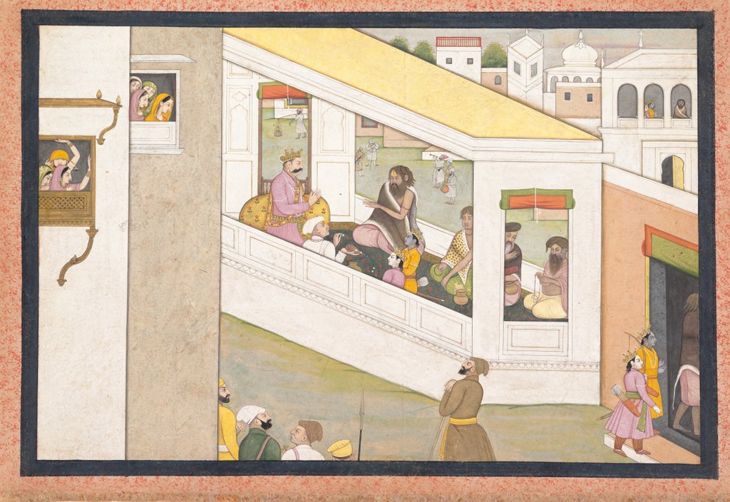 Detail of Rama and Lakshmana as Boys Assist the Sage Vishvamitra…, ca. 1780 by Workshop active in the First generation (after Nainsukh)