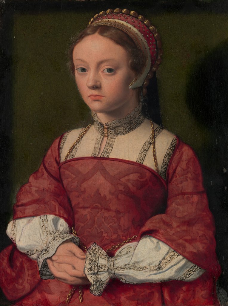 Detail of Portrait of a Young Woman by Netherlandish Painter