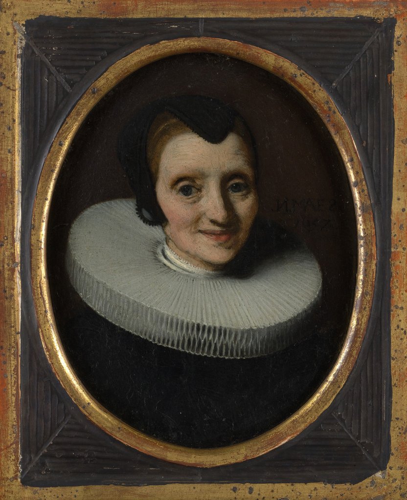 Detail of Portrait of a Woman, 1657 by Nicolaes Maes