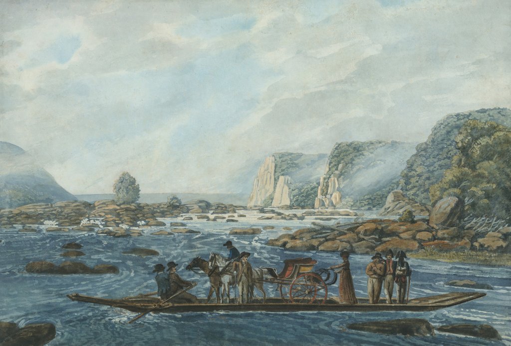 Detail of A Ferry Scene on the Susquehanna at Wright's Ferry, near Havre de Grace, 1811-ca. 1813 by Pavel Petrovic Svin'in
