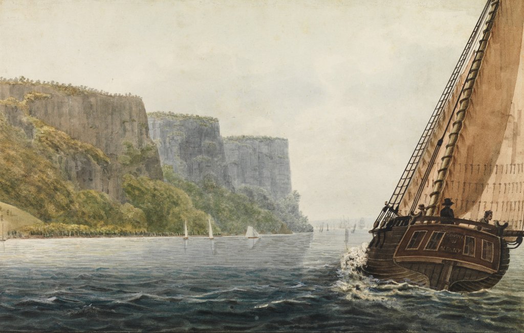 Detail of The Packet 'Mohawk of Albany' Passing the Palisades, 1811-ca. 1813 by Pavel Petrovic Svin'in