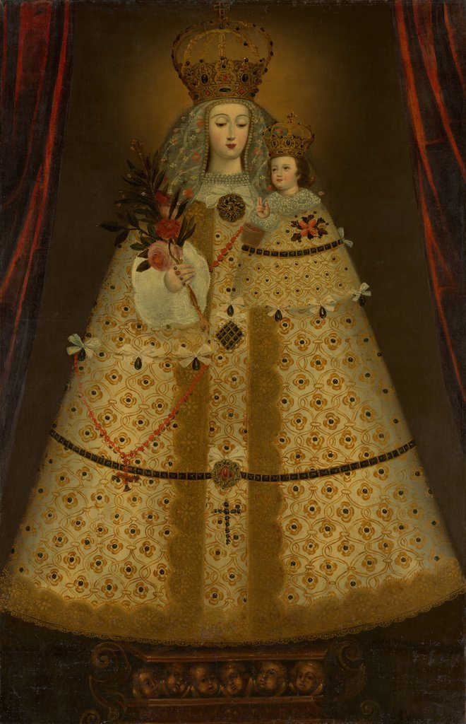 Detail of Our Lady of Guápulo, 18th century by Peruvian Painter
