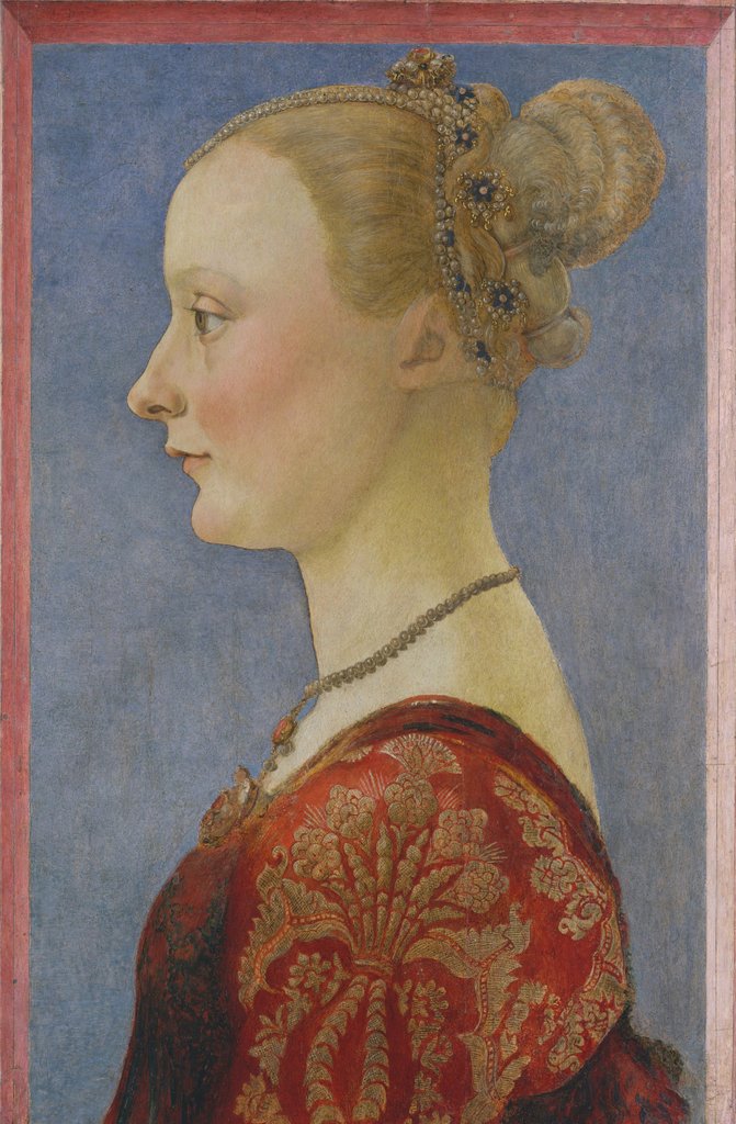 Detail of Portrait of a Woman, ca. 1480 by Piero del Pollaiolo