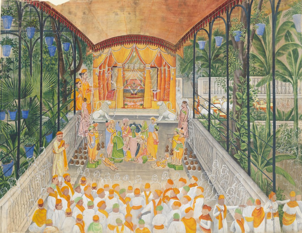 Detail of Celebration of the Birth of Krishna, ca. 1880-1900 by Ragunath