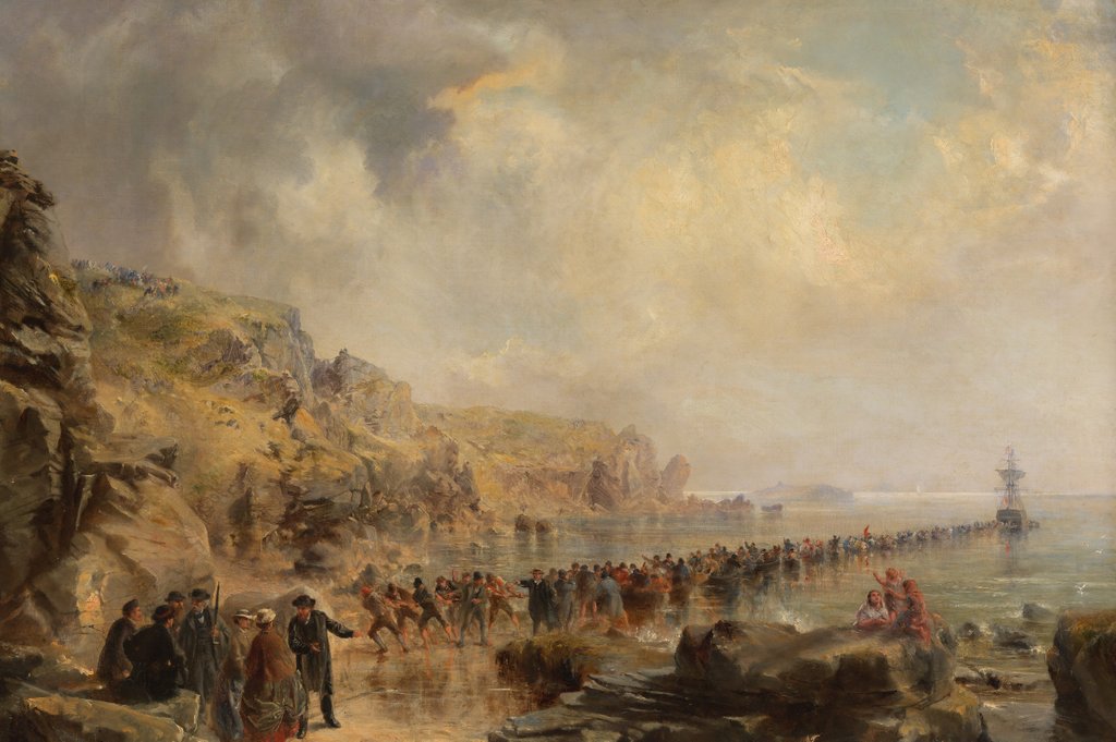 Detail of Landing the Shore End of the Atlantic Cable, 1866 by Robert Charles Dudley