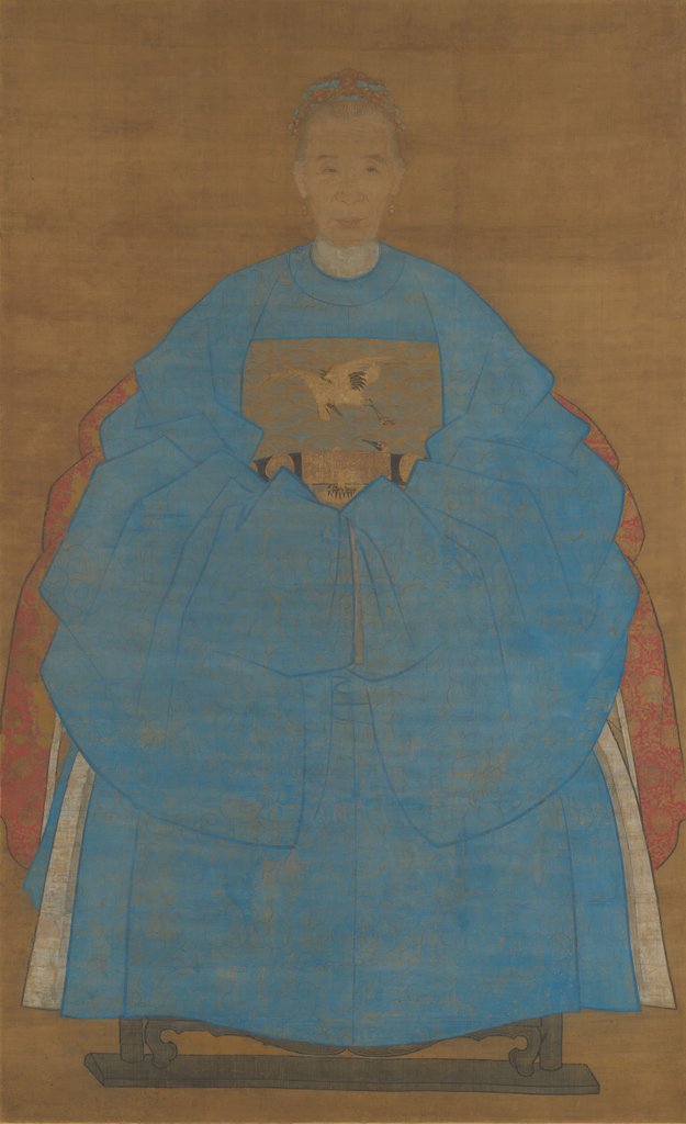 Detail of Portrait of an Old Lady, dated 'xinyou' by Ruan Zude