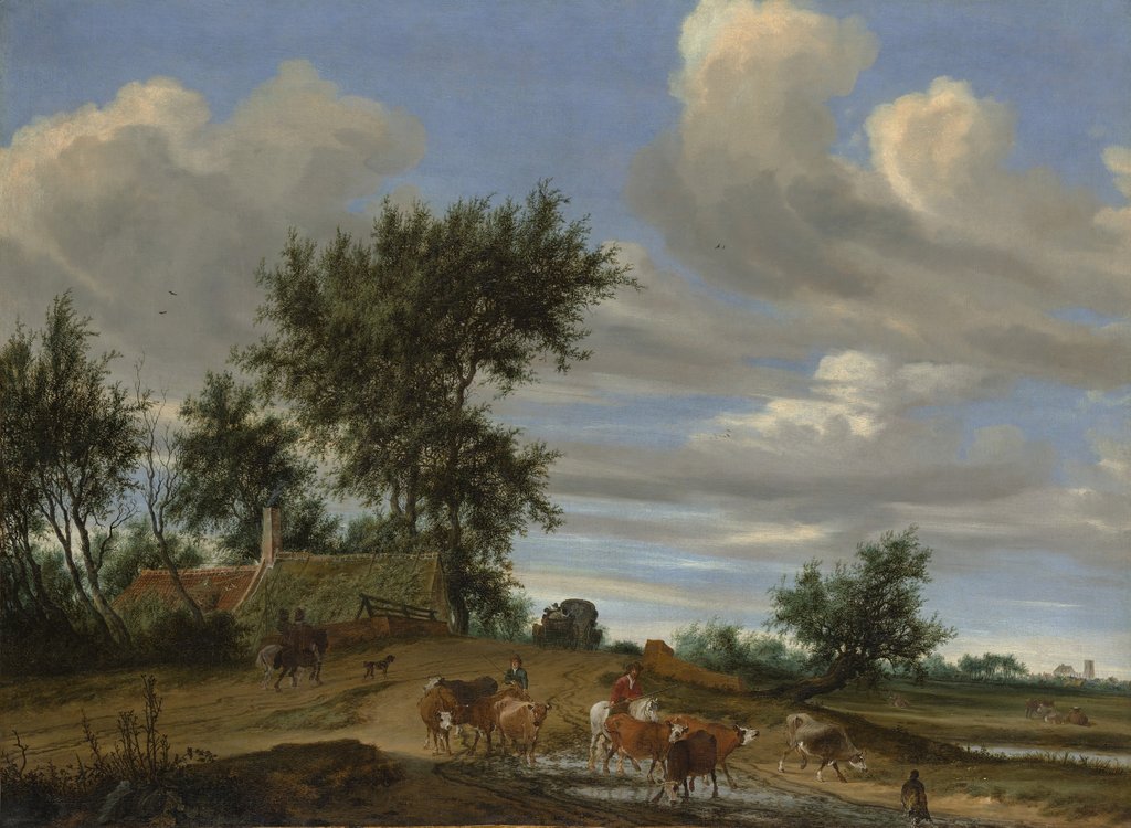 Detail of A Country Road, 1648 by Salomon Ruysdael