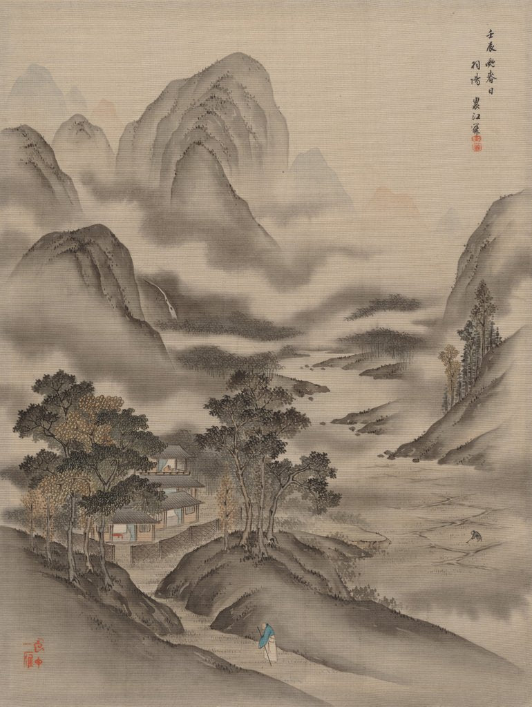 Detail of Visiting a Friend, 1892 by Seki Shuko
