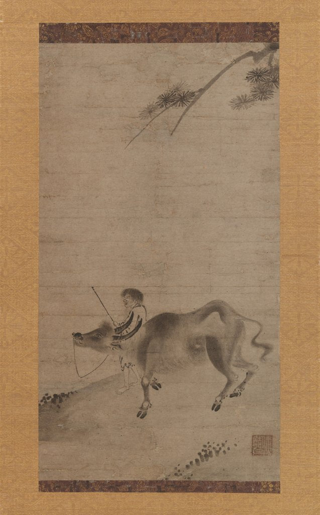 Detail of Oxherding, first half of the 15th century by Sekkyakushi