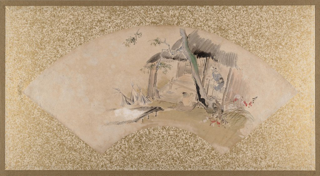 Detail of House with Woman and Baby, late 19th century by Shibata Zeshin