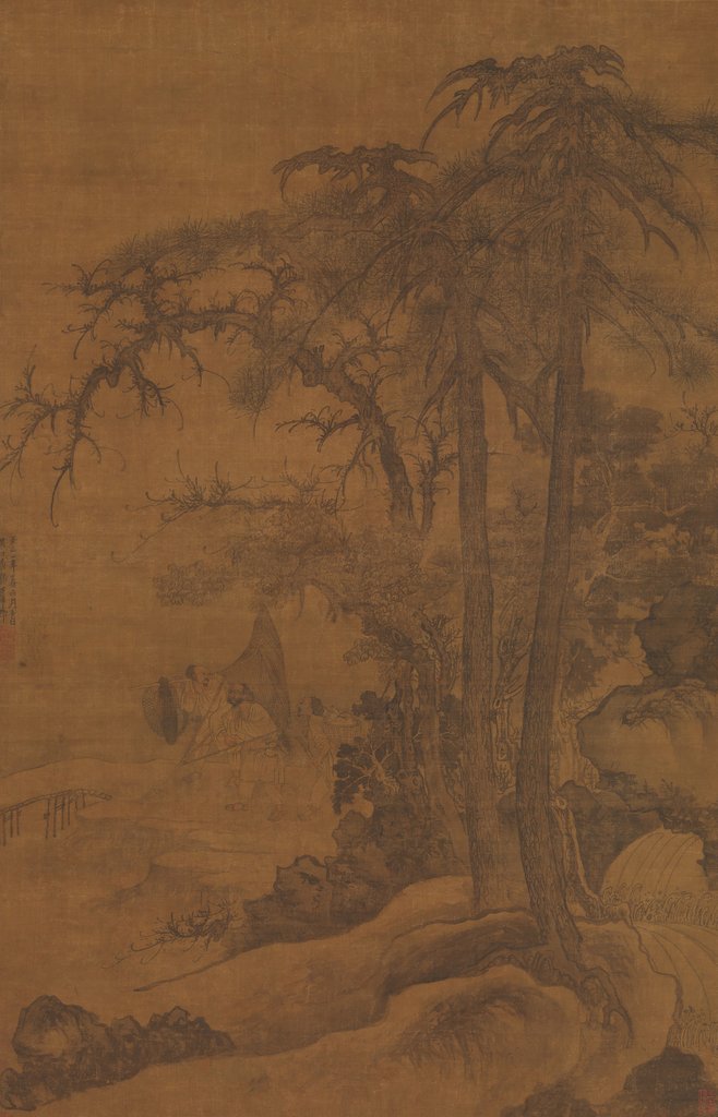 Detail of Returning Fishermen, dated 1342 by Tang Di