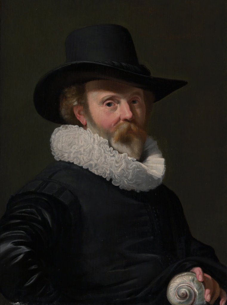 Detail of Portrait of a Man with a Shell, ca. 1625-26 by Thomas de Keyser