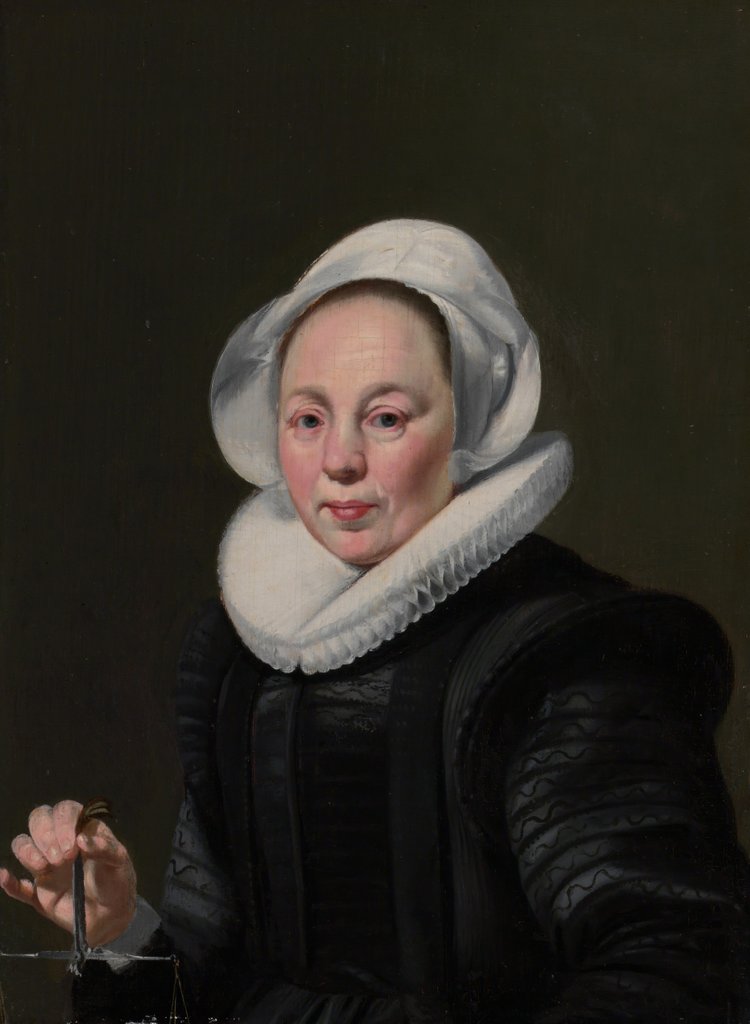 Detail of Portrait of a Woman with a Balance, ca. 1625-26 by Thomas de Keyser