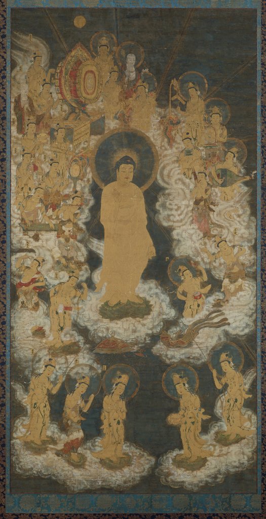 Detail of Welcoming Descent of Amida and Bodhisattvas, late 14th century by Unknown