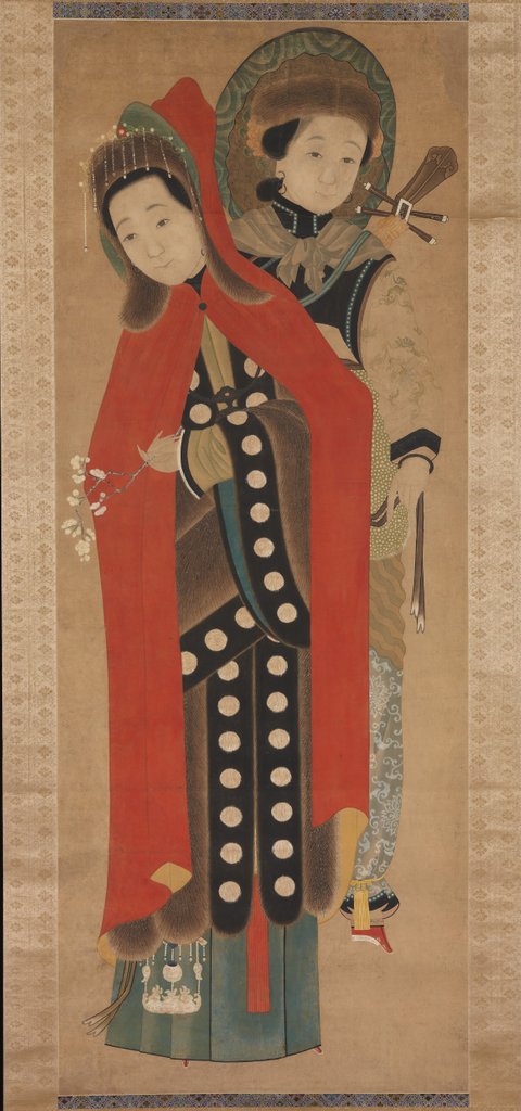 Detail of Lady and Attendant, 19th century by Unknown