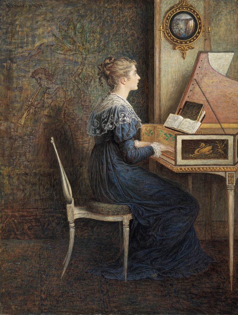 Detail of An Old Song, 1874 by William John Hennessy