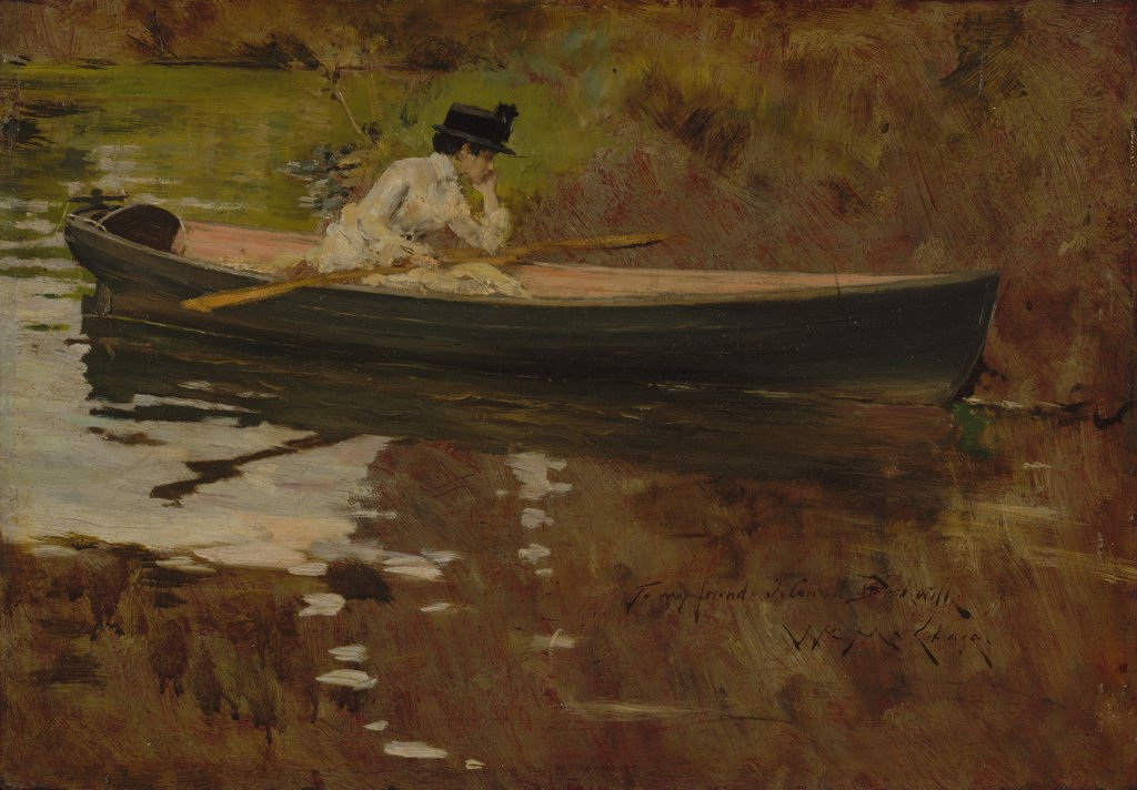 Detail of Mrs. Chase in Prospect Park, 1886 by William Merritt Chase