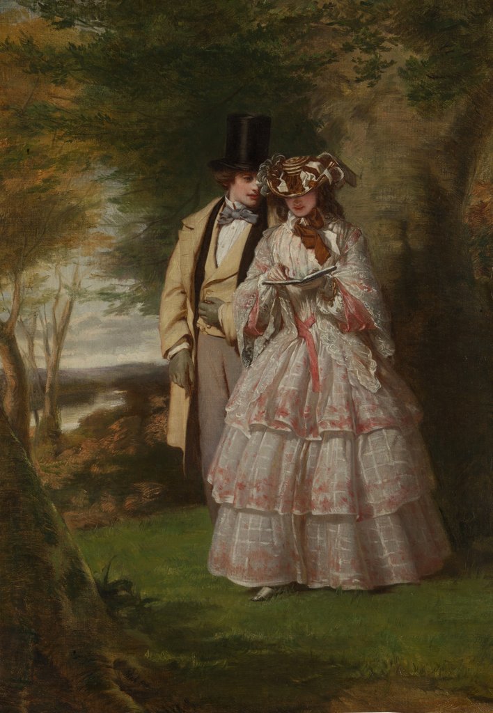 Detail of The Two Central Figures in 'Derby Day', 1860 by William Powell Frith