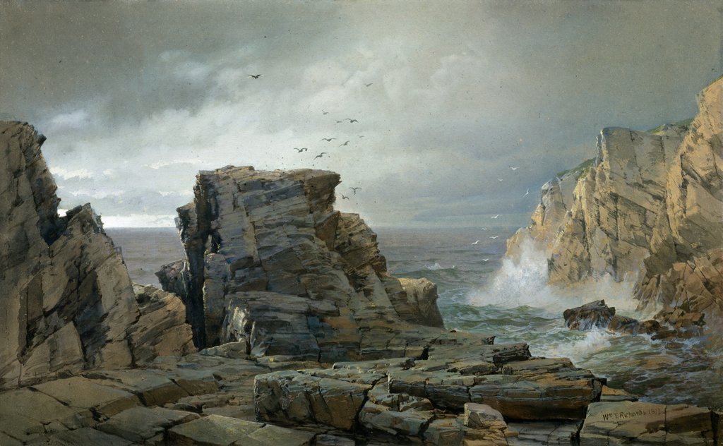 Detail of A Rocky Coast, 1877 by William Trost Richards