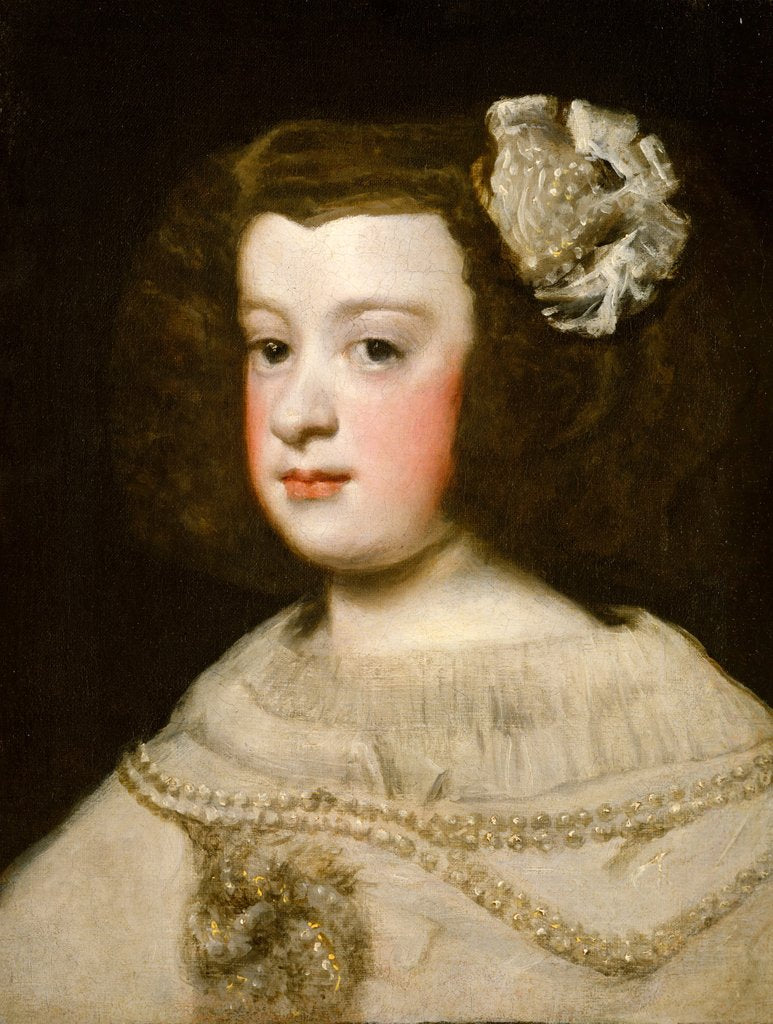 Detail of Maria Teresa, Infanta of Spain, mid-17th century by Workshop of Diego Rodríguez de Silva y Velázquez