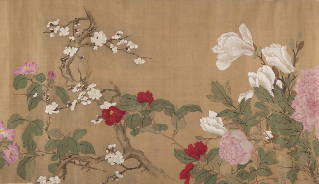 Detail of One Hundred Flowers, 18th century by Unknown