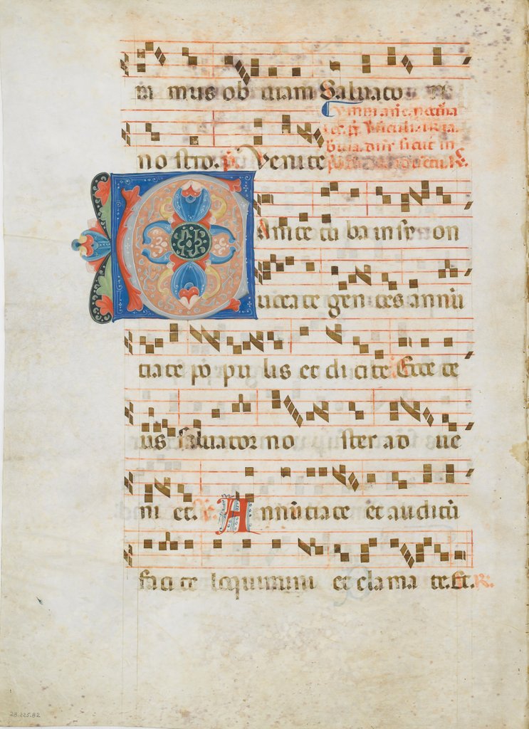 Detail of Bifolium with Initial C, from an Antiphonary, ca. 1320 by Unknown