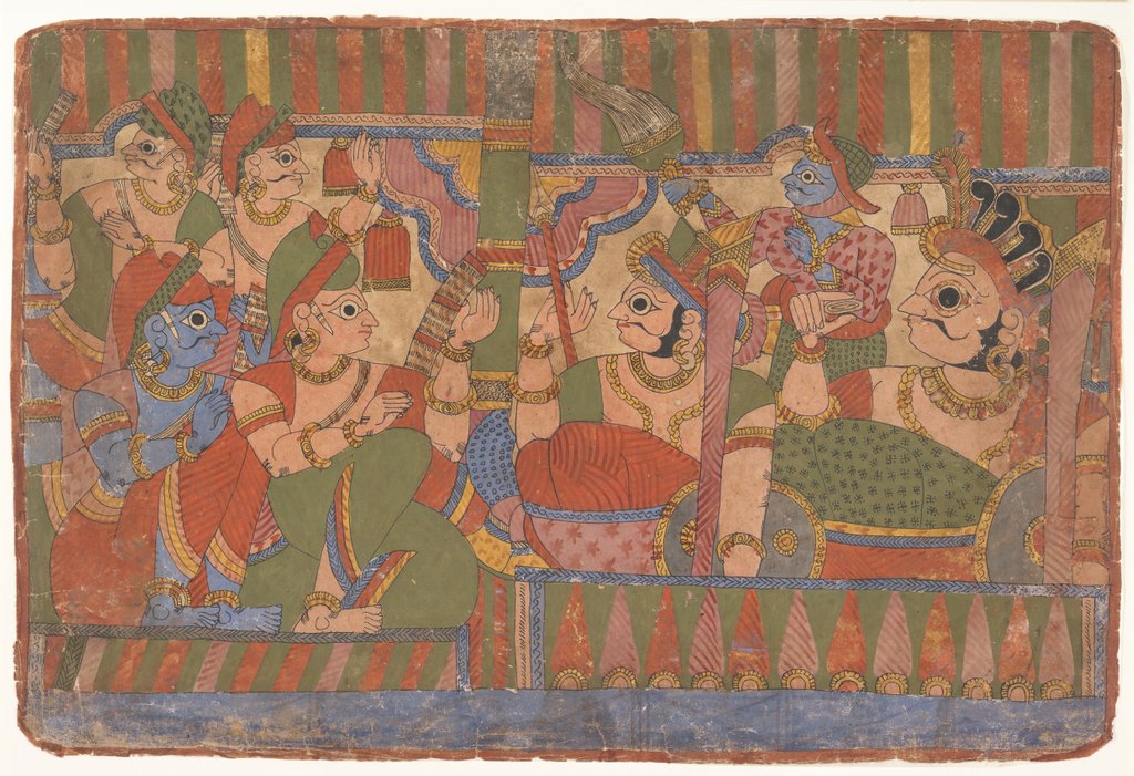 Detail of Council of Heroes…from a Dispersed Mahabharata, ca. 1800 by Unknown