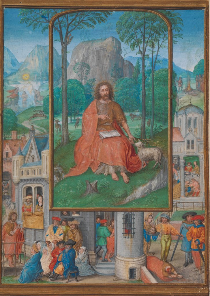 Detail of Manuscript Illumination with Scenes from the Life of Saint John the Baptist, ca. 1515 by Gerard Horenbout