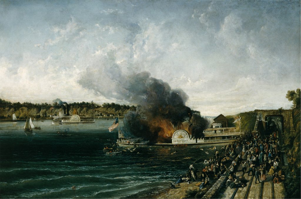 Detail of Burning of the Sidewheeler Henry Clay, ca. 1854-60 by Unknown