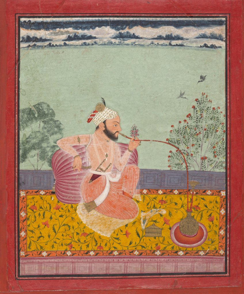 Detail of A Raja Smoking a Hookah, ca. 1690-1710 by Unknown