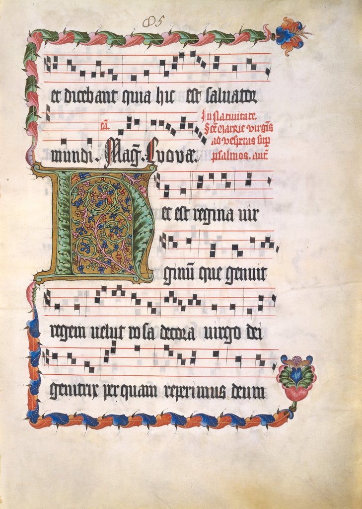 Detail of Manuscript Leaf with Initial H, from an Antiphonary, second quarter 15th century by Unknown