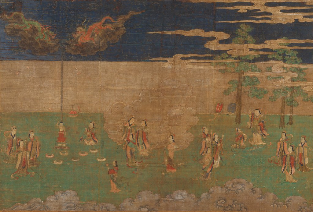 Detail of Life of the Buddha: The Birth of the Buddha, early 15th century by Unknown