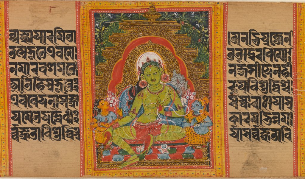 Detail of Green Tara… Manuscript, early 12th century by Unknown