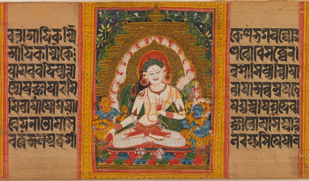 Detail of White Tara, Folio from… Manuscript, early 12th century by Unknown