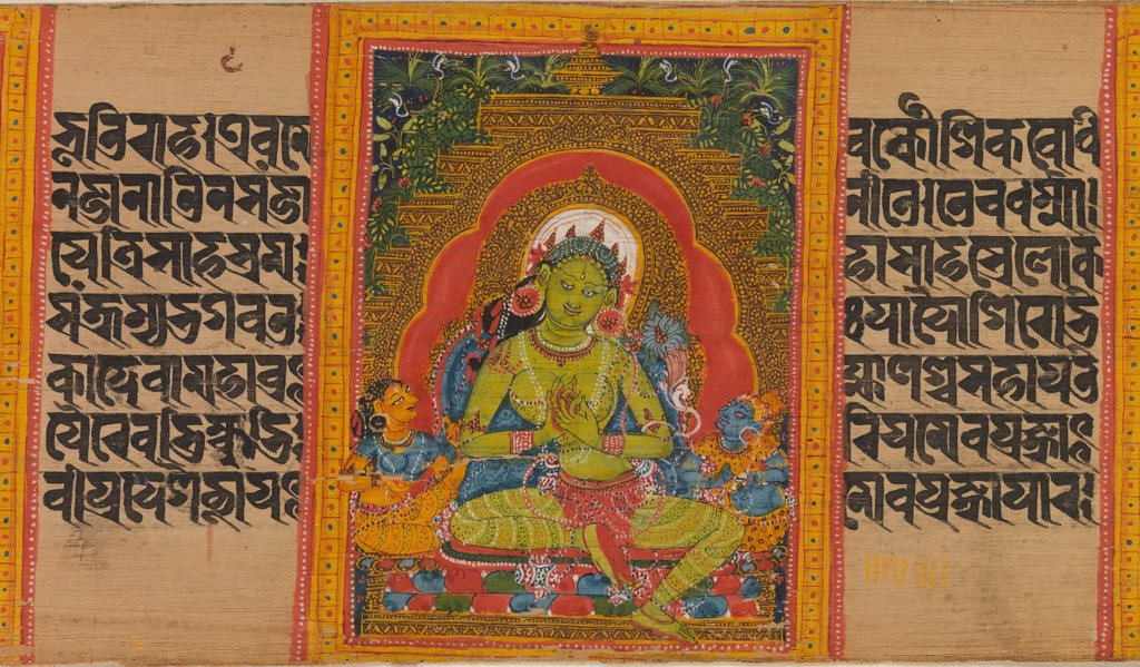 Detail of Green Tara, Folio from… Manuscript, early 12th century by Unknown