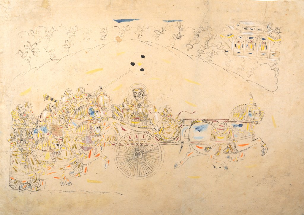 Detail of Preparatory Study for a Portrait of Man Singh and His Harem, 1810-15 by Unknown
