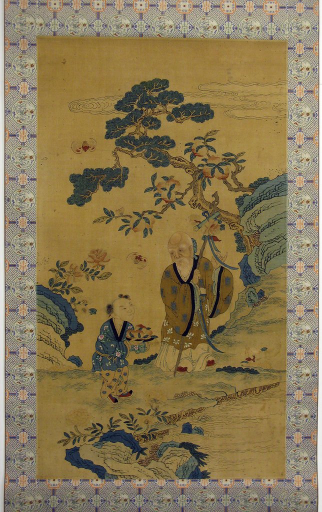 Detail of God of Longevity and boy, 19th century by Unknown