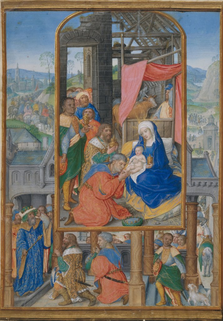 Detail of Manuscript Illumination with Adoration of the Magi, ca. 1515-25 by Gerard Horenbout