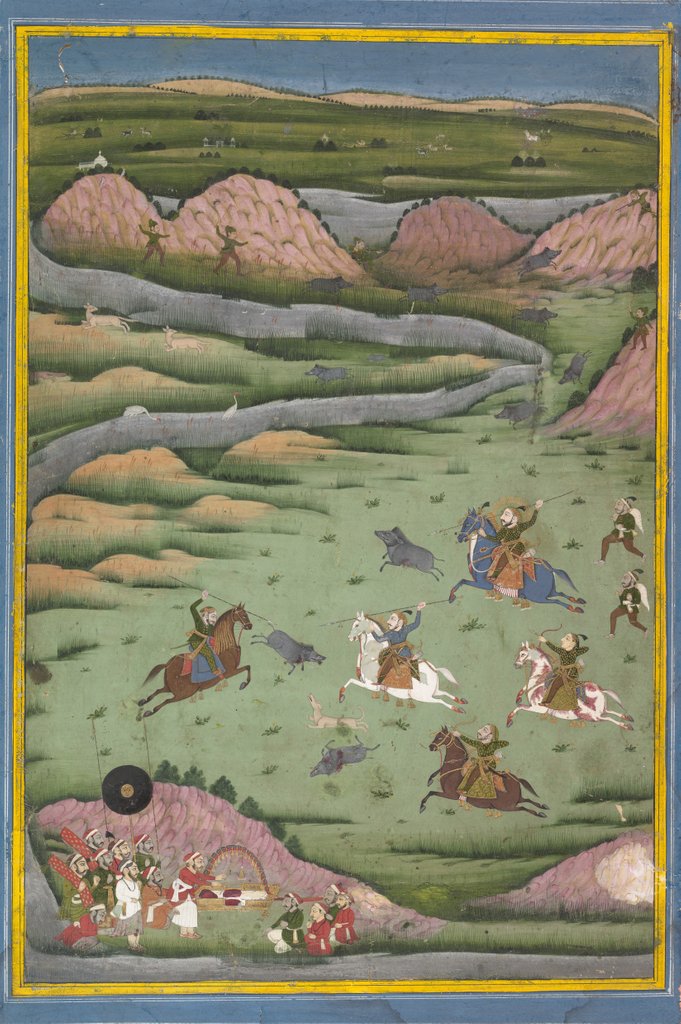 Detail of Maharana Amar Singh II or Sangram Singh Hunting Wild Boar, 19th century by Unknown