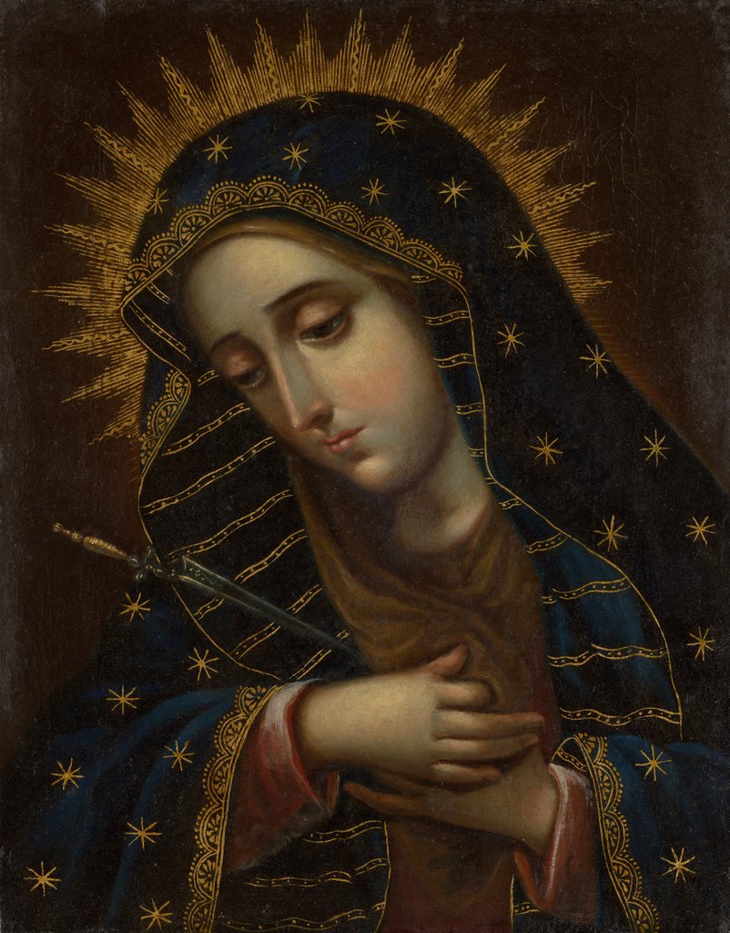 Detail of The Virgin of Sorrows, 18th century by Unknown