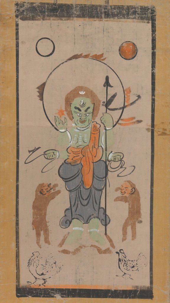 Detail of Otsu-e of Shomen Kongoyasha, 17th century by Unknown