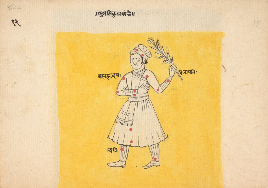 Detail of Double Sided Painting; Male with Flower/ Soldier, mid-late 19th century by Unknown