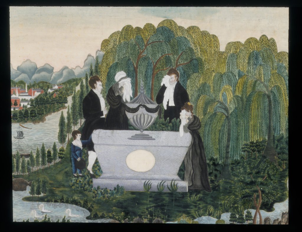 Detail of Mourning picture, ca. 1810 by Unknown