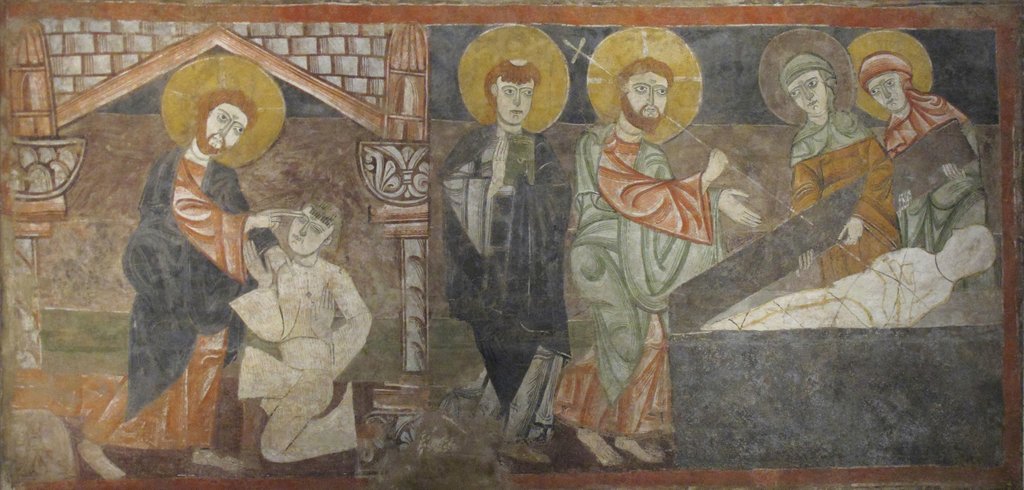Detail of The Healing of the Blind Man and the Raising of Lazarus, first half 12th century by Unknown